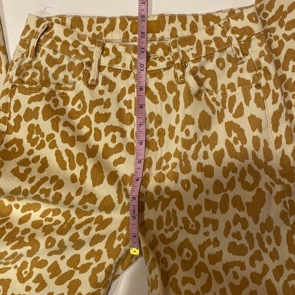 MOTHER The Hustler Frayed Hem Leopard Print Jeans NWOT - Picture 7 of 11